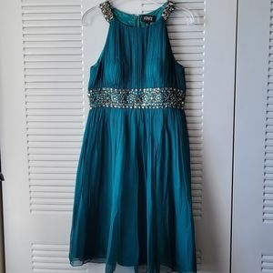 Adrianna Papell Green Dress with bits